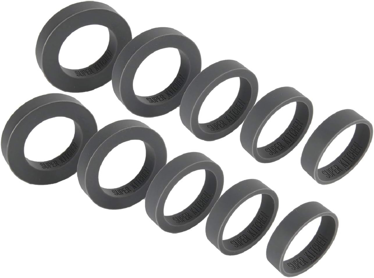 Silicone Guide Rings for Rolling Pin (10 Piece Set) Silicon Thickness Spacer Bands for Baking Dough Roller Fit 1.5 Inches(3.8Cm) Wide Roll Pins,By
