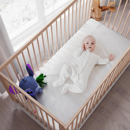 Waterproof Crib Mattress Protector Zippered 2 Pack, 6-Side Waterproof Crib Mattress Encasement, Durable Zipper, Noiseless, 28'' X 52" X 6"