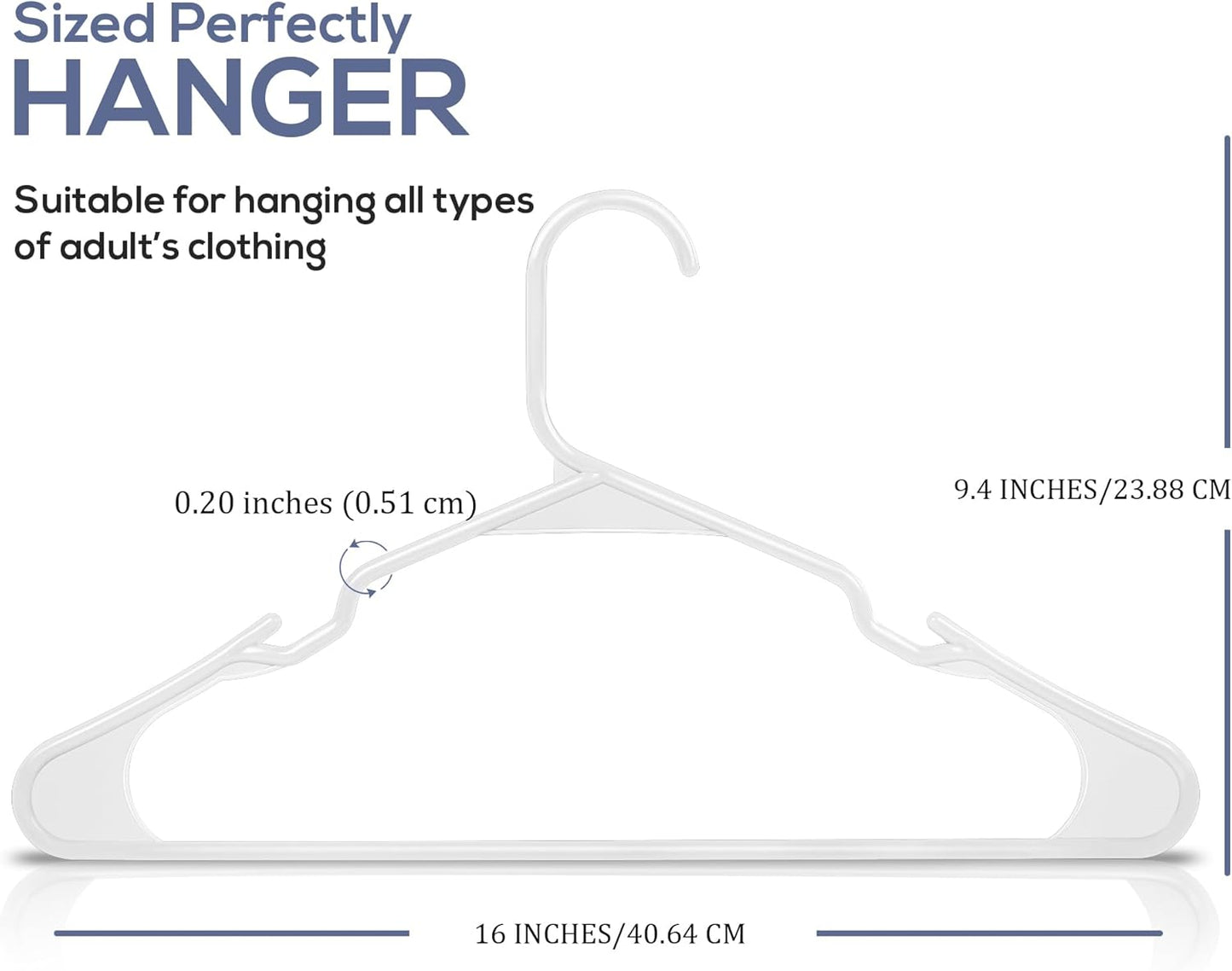 - Plastic Hangers 50 Pack - Space Saving Clothes Hanger - Durable and Strong Closet Organizers and Storage Makes It Ideal Apartment or Dorm Room Essentials for Girls or Guys (White)