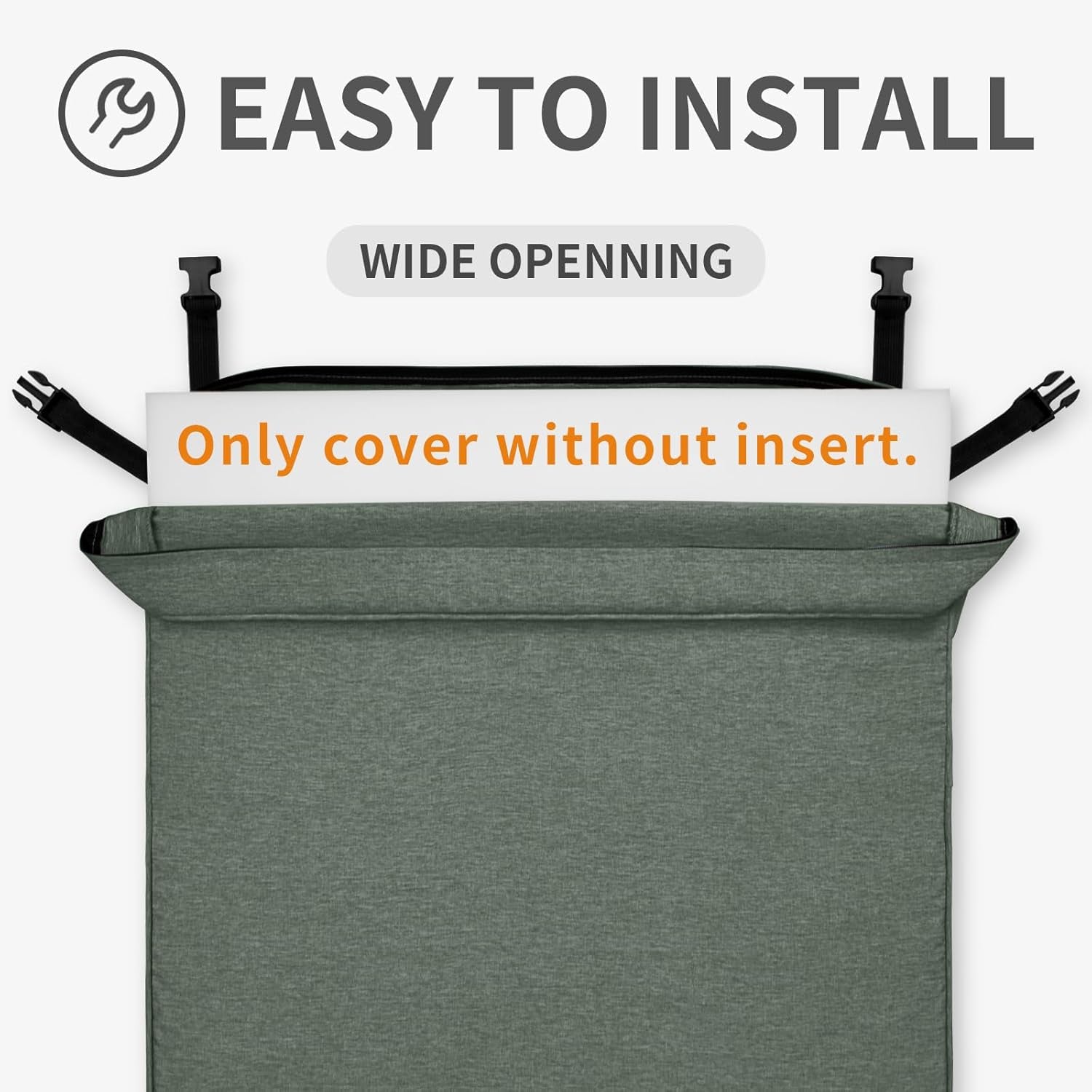 Patio Cushion Covers 22X20X4 Inch 4 Pack, Linen Look Outdoor Water Resistant Chair Seat Cushion Slipcover with Zipper for Outdoor Furniture, Covers Only! Sage Green