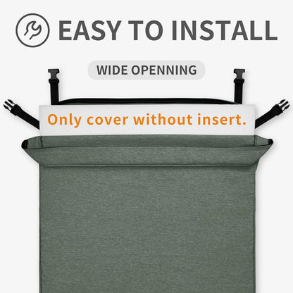 Patio Cushion Covers 22X20X4 Inch 4 Pack, Linen Look Outdoor Water Resistant Chair Seat Cushion Slipcover with Zipper for Outdoor Furniture, Covers Only! Sage Green