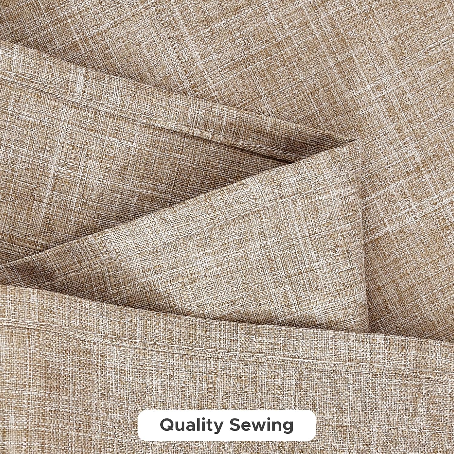 Faux Linen Rectangle Tablecloths - Water and Stain Resistant Farmhouse Style, Washable Burlap Texture, 2-Pack (52x70 Inches, Beige)