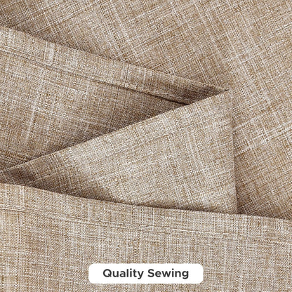 Faux Linen Rectangle Tablecloths - Water and Stain Resistant Farmhouse Style, Washable Burlap Texture, 2-Pack (52x70 Inches, Beige)