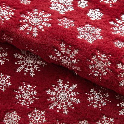 Christmas Burgundy Throw Pillow Covers Set of 2 Snowflakes Decorative Winter Couch Pillowcases 18×18 Inch Soft Plush Faux Fur Farmhouse Home Holiday Festival Decors for Sofa Living Room Bed