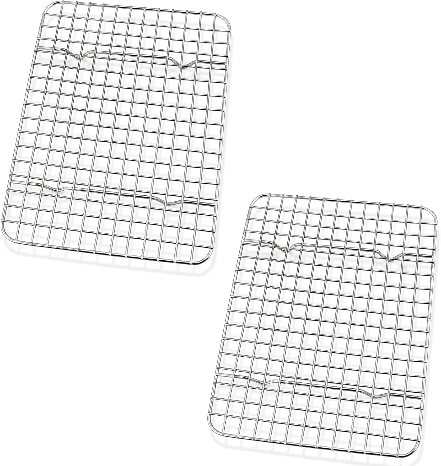 8.75 Inch Cooling Baking Rack Set of 2, Stainless Steel Grid Cooking Racks for Roasting Drying Grilling, Oven & Dishwasher Safe, Heavy Duty & Healthy