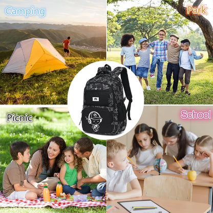 Kids Backpack Boys Camo Bookbag Teens Elementary School Bag Daypack Travel Back Pack Middle School (Grey Letter)