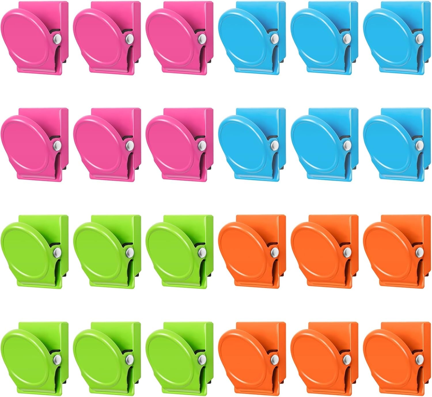 24-Piece Heavy-Duty Magnetic Clip Set for Refrigerators, Whiteboards, and Classroom Use - Ideal for Photo Displays and Lockers