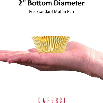 Premium Gold Foil Cupcake Liners - 150-Pack Greaseproof and Sturdy Muffin Baking Cups