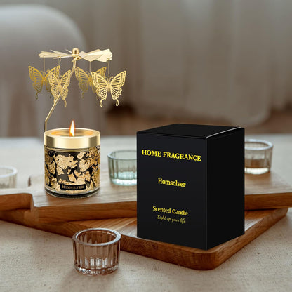 Butterfly Candle Gifts, Unique Gift for Women, Friend, Sister, Wife, Girlfriend, Anniversary, Christmas and Thanksgiving Rotatable Scented Candles for Her