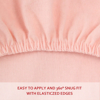 Flannel Crib Sheet 2 Pack, 100% Cotton Flannel, Heavenly Soft Fitted Sheet for Standard Crib (28" X 52") and Toddler Mattresses, Grey&Pink