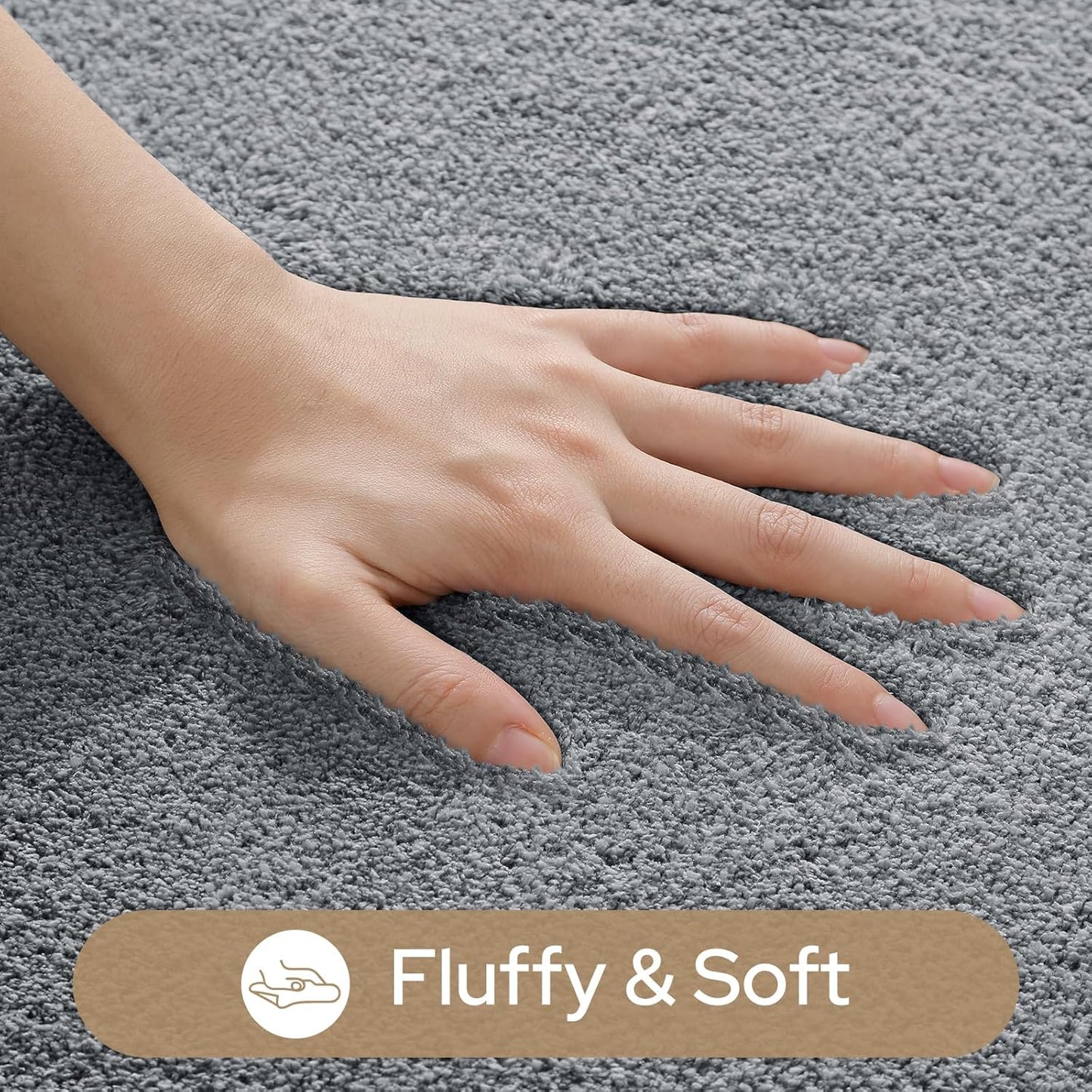 Upgraded Bathroom Rugs Sets 3 Piece, Extra Thick Absorbent Soft Memory Foam, Washable Toilet Bath Mat (Grey,17"X24"+20"X32"+U Shape 20"X24")