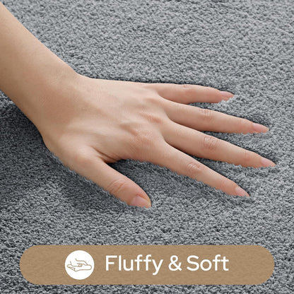 Upgraded Bathroom Rugs Sets 3 Piece, Extra Thick Absorbent Soft Memory Foam, Washable Toilet Bath Mat (Grey,17"X24"+20"X32"+U Shape 20"X24")