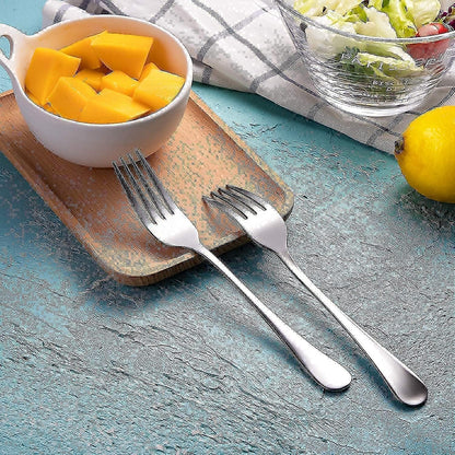 Dinner Forks and Teaspoons Bundle,16 Pcs 8" Food Grade Stainless Steel Silverware Forks & 16 Pcs 6.7" Stainless Steel Spoons,Mirror Finish & Dishwasher Safe,Use for Home,Kitchen or Restaurant