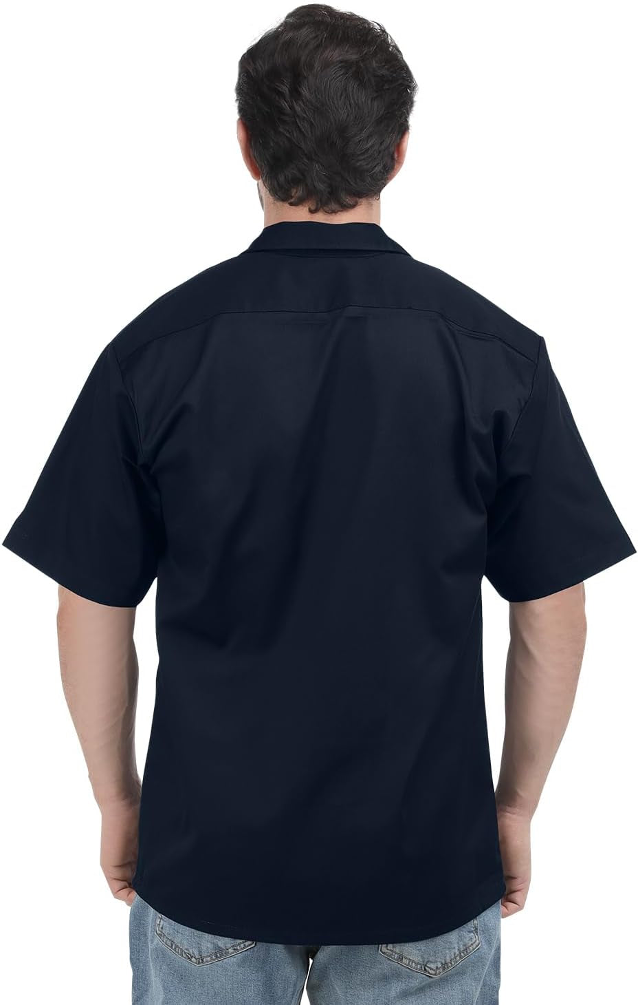 Men'S Work Shirt Two Pockets Short Sleeve Durable Work Wear