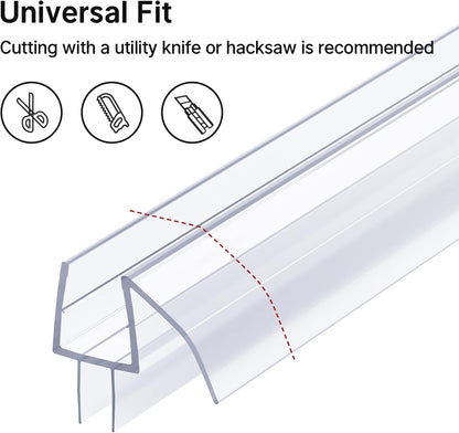 Shower Door Bottom Seal 39 Inch (Set of 2) - Suitable for 3/8 Inch Glass, Frameless Glass Shower Door Seal Strip, Shower Door Sweep