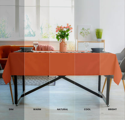 2 Pack 6 Foot Rectangle Table Cloth [60X102 Inches, Orange] Stain and Wrinkle Resistant Tablecloth Washable Polyester Cover for Dining, Buffet Parties, Picnic and Weddings