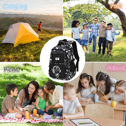 School Backpack for Boys Kids Teens 15″ Laptop Bookbag with Lunch Bag Pencil Case Elementary Middle School Daypack