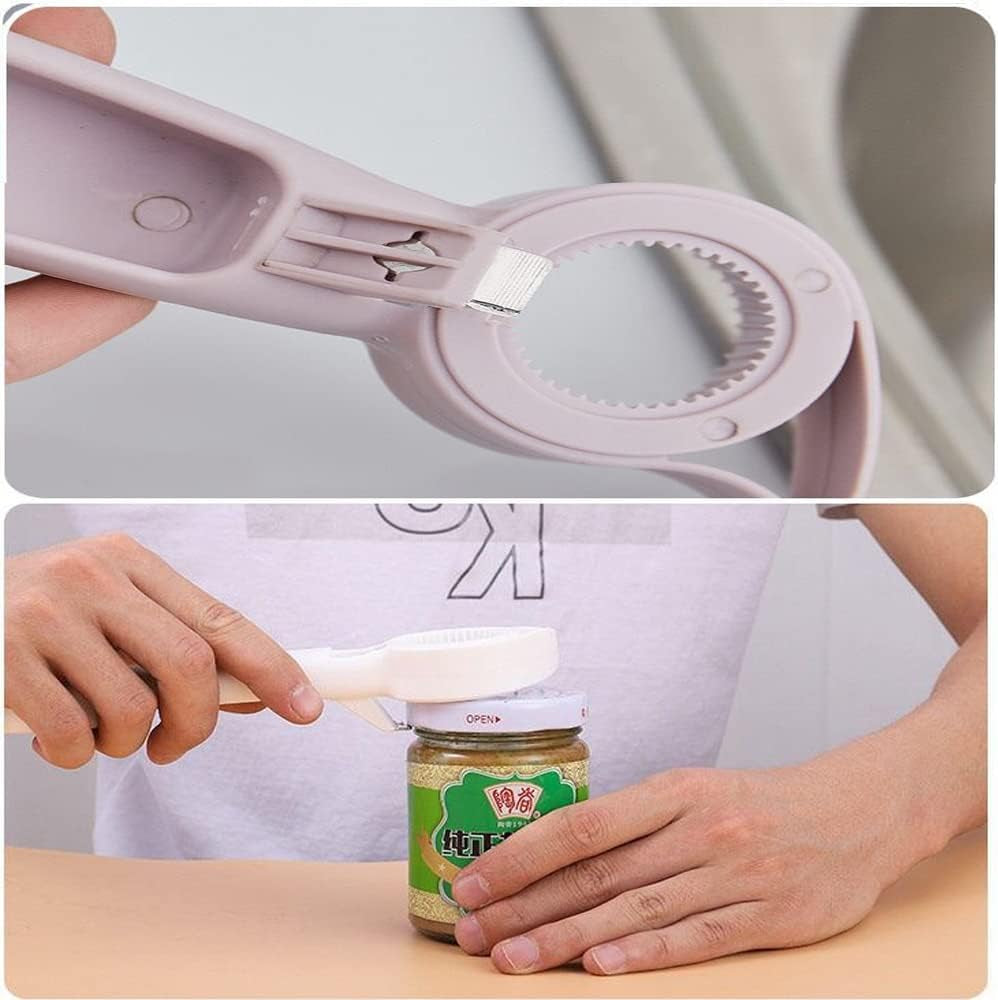 New 4 in 1 Multi Function Can Opener Bottle,Multi Kitchen Tool for Jelly Jars,Wine, Beer and Other,Bottle Opener to Protect the Nail Use for Children,Elderly and Arthritis Sufferers (2Pcs)