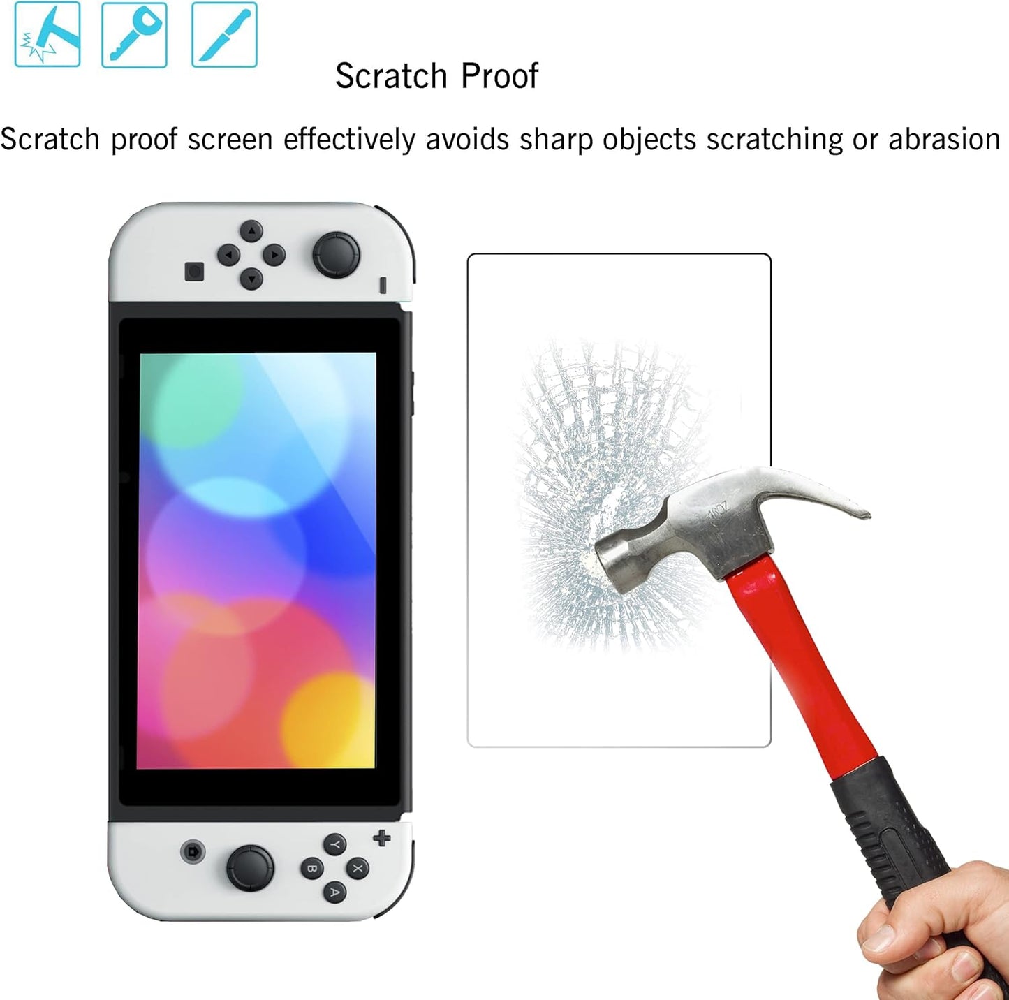 Tempered Glass Screen Protector for Nintendo Switch OLED Model 2021 [7 Inch] anti Scratch 9H Hardness [2 Pack]