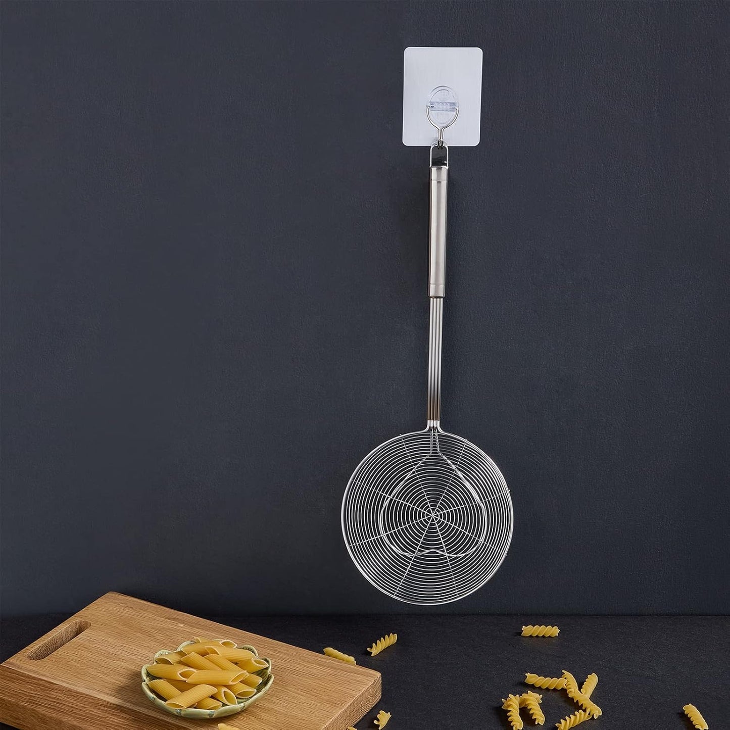 Strainer Skimmer Spoon for Cooking and Frying, 6.3 Inches Strainer with Handle Stainless Steel Kitchen Utensils Fryer Scoop Spoon