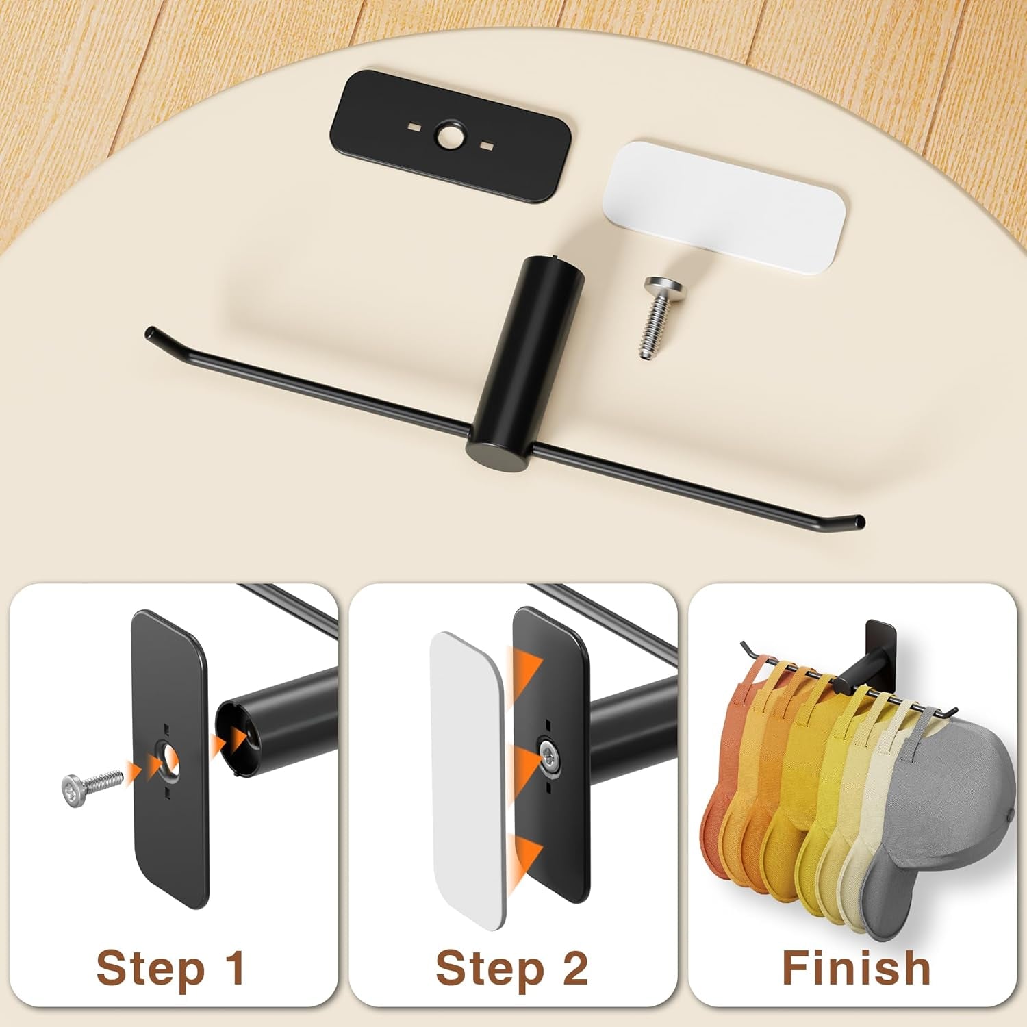 2 Packs Hat Racks-Hat Holder for Baseball Cap, Hat Hooks Cowboy Hat Hangers, Hat Storage Adhesive in Living Room, Bedroom.