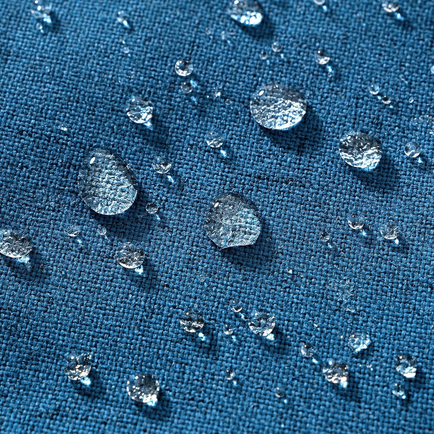 Pack of 2 Outdoor Throw Pillow Covers Waterproof Decorative Soft Pillowcases Linen Farmhouse Square Cushion Shams for Patio Balcony Couch Garden 18X18 Inch，Dark Blue