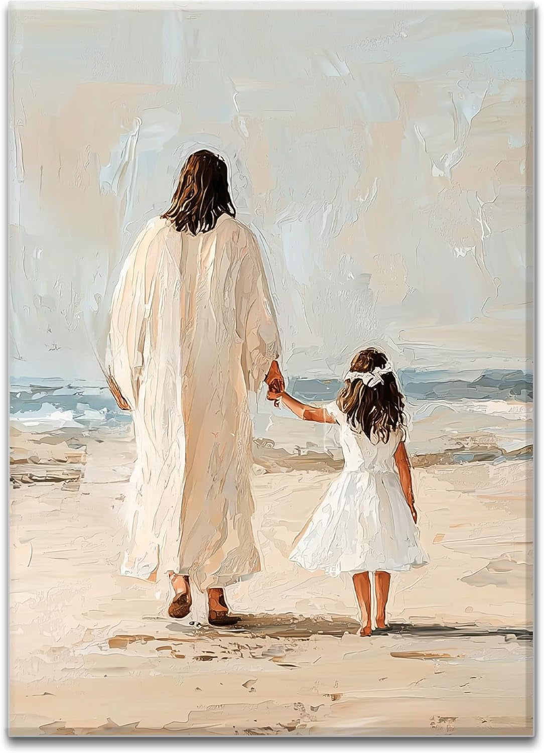 Jesus Walk with a Child Christmas Magnets, Christian Nursery Gift, Lds Christmas Baptism Gift, Bible Christmas Magnets, Child of God, Christian Religious Acrylic Magnets 3 X 2.5 In