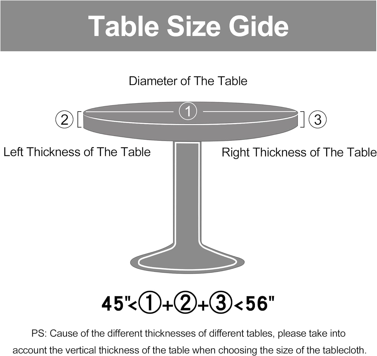 round Tablecloth, Fitted Table Cover with Umbrella Hole, 100% Waterproof, Elastic Edge, Flannel Backing, Plastic Table Cloth Fit 45"-56" round Tables for Patio, Picnic, Outdoor, Flowers