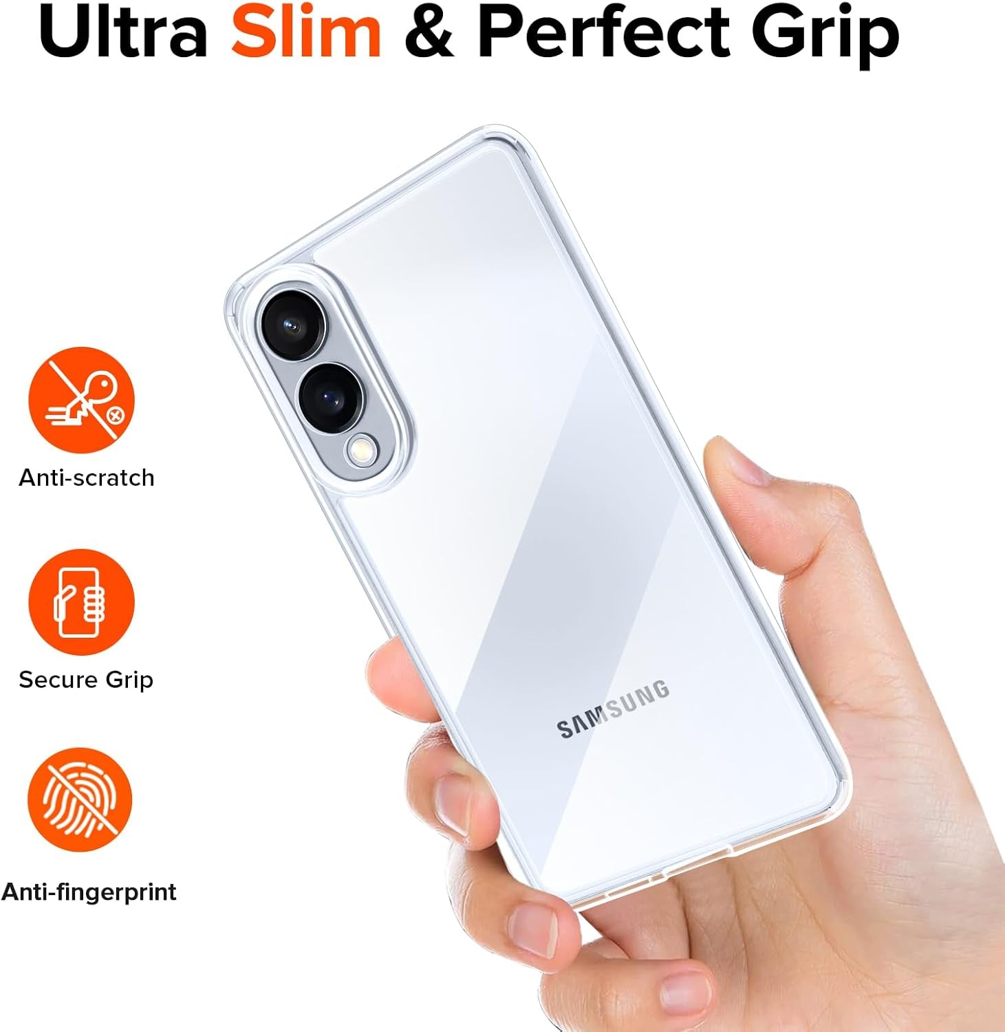 3-In-1 Case for Samsung Galaxy S25 Edge 5G 6.7" with 2 Pack Tempered Glass Screen Protector[Full Coverage], [Military Grade Protection] S25 Edge Slim Phone Bumper Cover Clear [Non-Yellowing]