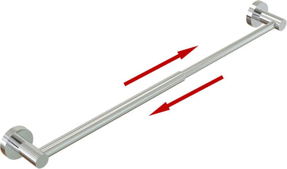 Adjustable 304 Stainless Steel Wall-Mounted Towel Bar for Bathroom (11.8-Inch to 22.6-Inch) - Durable and Rustproof in Silver