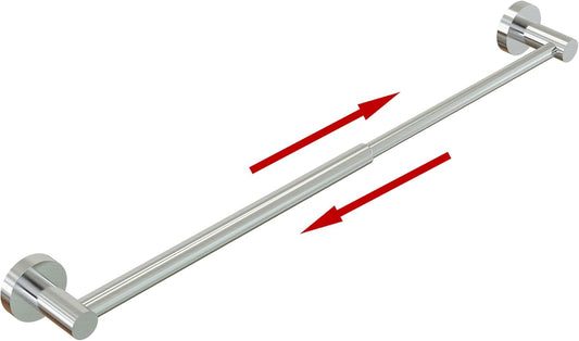 Adjustable 304 Stainless Steel Wall-Mounted Towel Bar for Bathroom (11.8-Inch to 22.6-Inch) - Durable and Rustproof in Silver