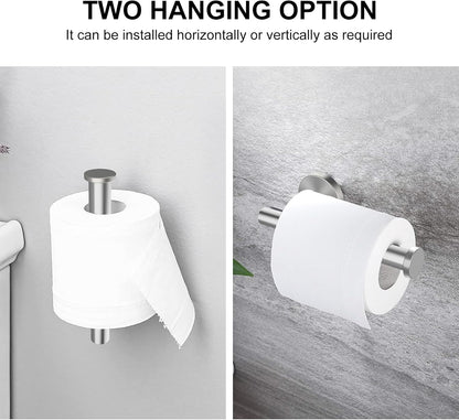 Towel Holder for Bathroom Wall & Toilet Paper Holder Wall Mount Silver Bathroom Toilet Paper Roll Holders 304 Stainless Steel Tissue Holder