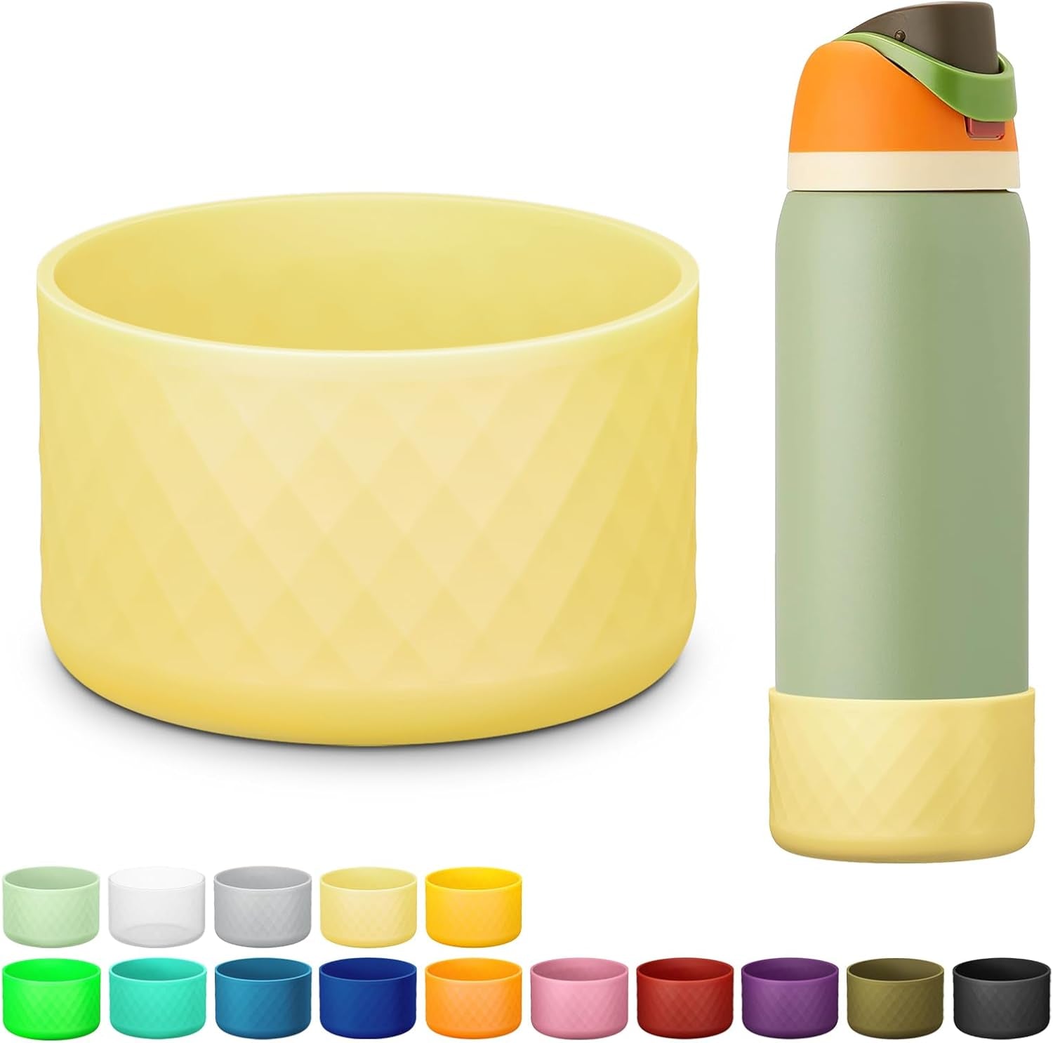 Silicone Boot for Owala Water Bottle 24 Oz 32 Oz 40 Oz, Anti-Slip Protective Sleeve for Freesip/Twist/Flip Stainless Steel Water Bottles Accessories