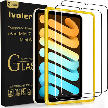 2 Pack Tempered Glass for Ipad Mini 7 8.3" 2024 (A17 Pro)/Ipad Mini 6 8.3" 2021 with [Alignment Frame] Screen Protector, Compatible with Face Id&Apple Pencil for Ipad Mini 6Th/7Th Generation
