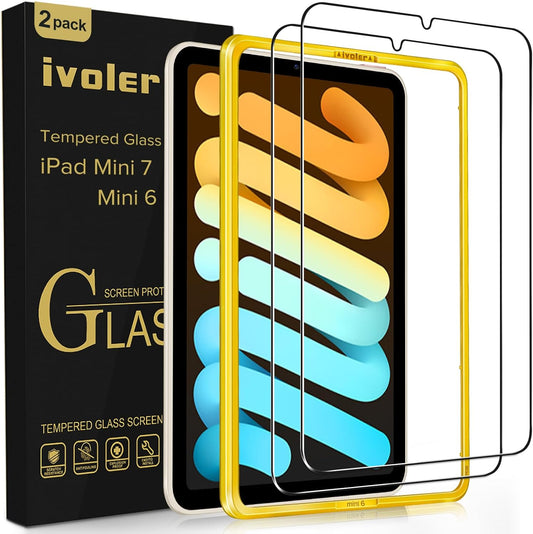 2 Pack Tempered Glass for Ipad Mini 7 8.3" 2024 (A17 Pro)/Ipad Mini 6 8.3" 2021 with [Alignment Frame] Screen Protector, Compatible with Face Id&Apple Pencil for Ipad Mini 6Th/7Th Generation