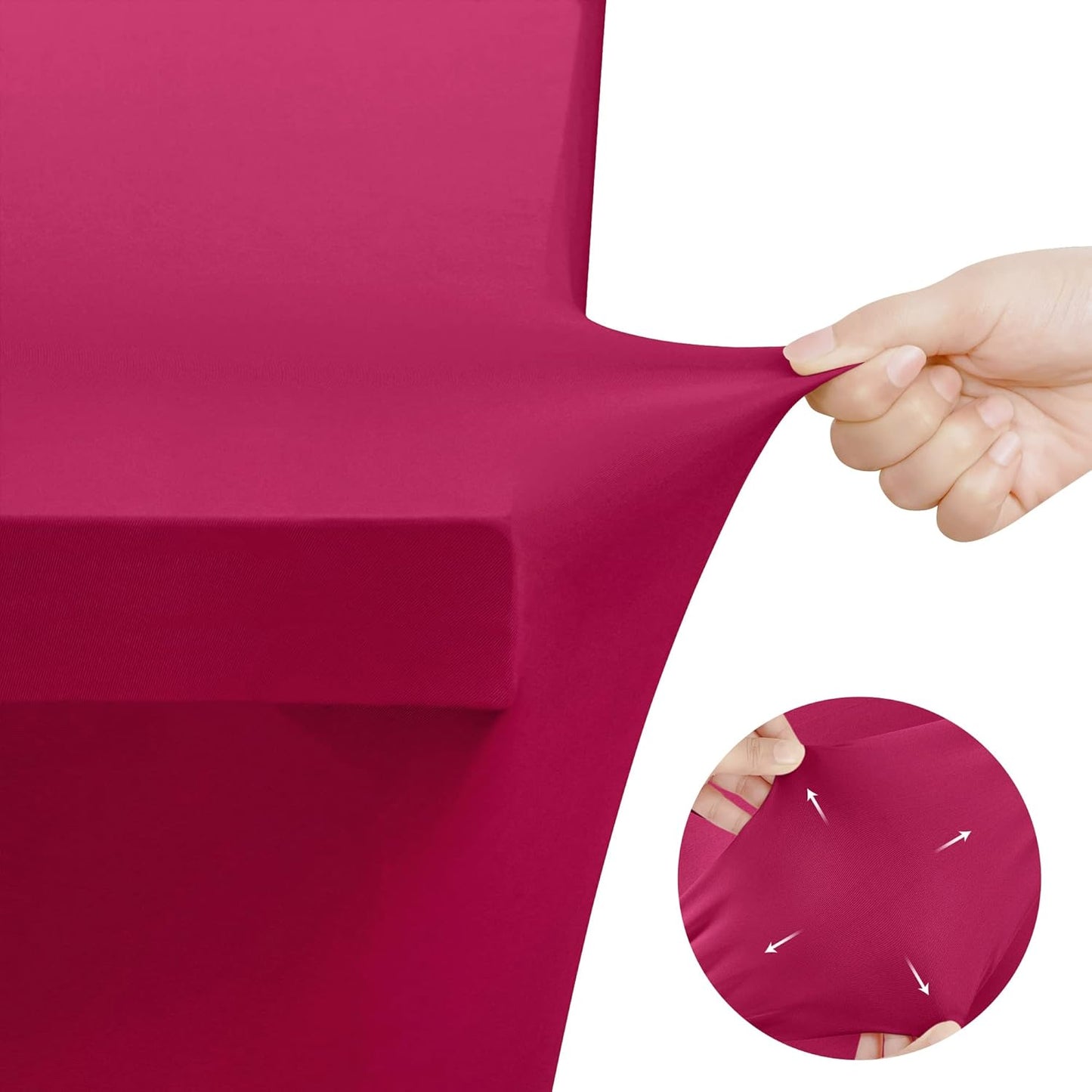 Spandex Tablecloth 2 Pack [6FT, Fuchsia] Tight, Fitted, Washable and Wrinkle Resistant Stretch Table Cloth Rectangle Cover for Trade Show, Weddings & Parties [72Lx30Wx30H Inch]