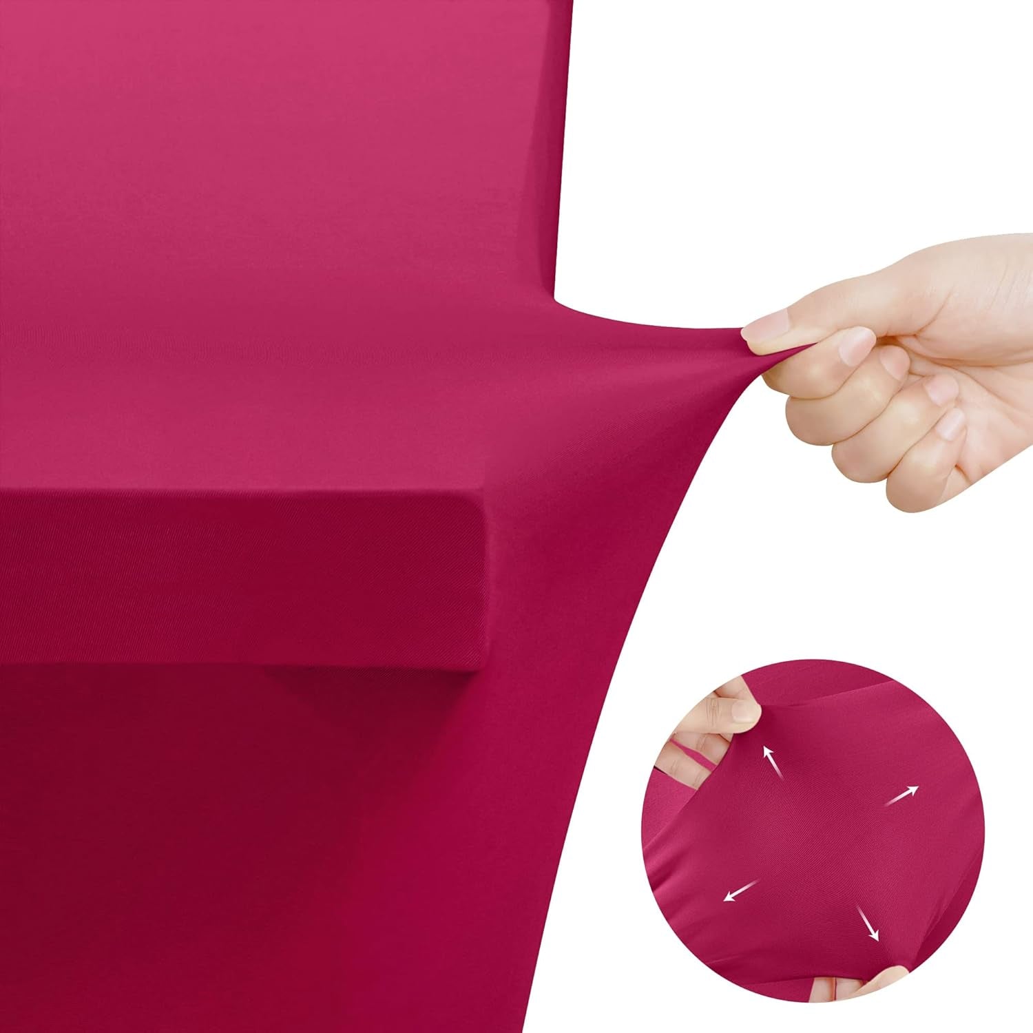 Spandex Tablecloth 2 Pack [6FT, Fuchsia] Tight, Fitted, Washable and Wrinkle Resistant Stretch Table Cloth Rectangle Cover for Trade Show, Weddings & Parties [72Lx30Wx30H Inch]