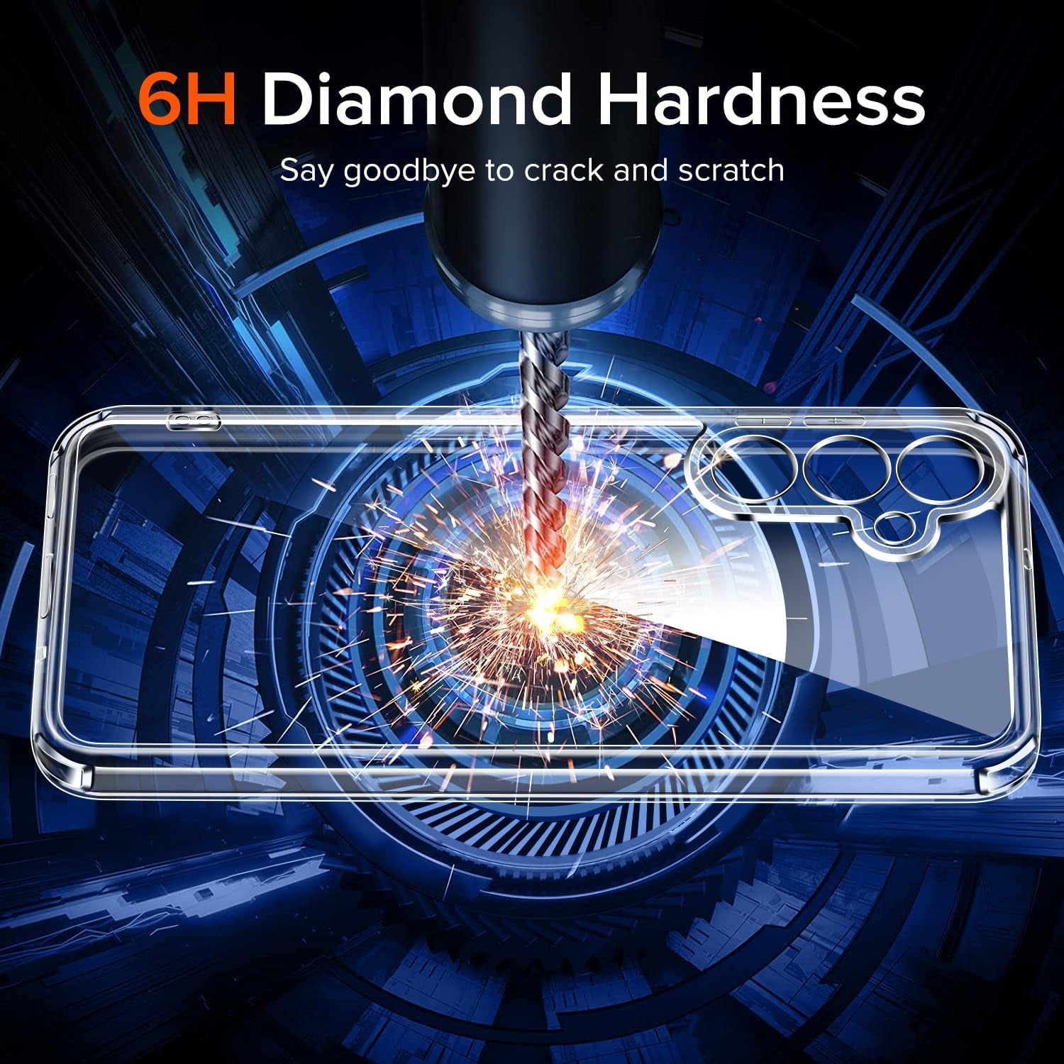 3-In-1 Clear Case for Samsung Galaxy A16 5G with 2 Pack Tempered Glass Screen Protector, [Military Grade Protection] Thin Slim Phone Cover Hard Back [Anti-Scratch] [Non-Yellowing]-Clear