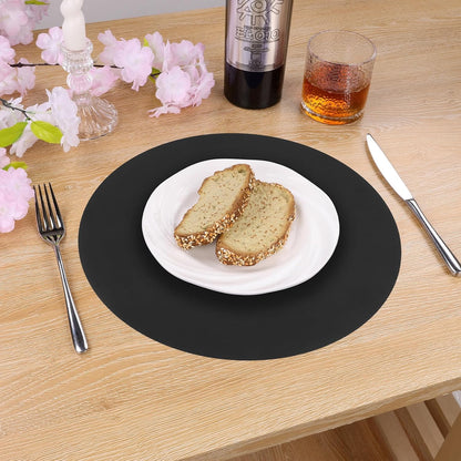 100 PCS round Paper Placemats 13 Inch Disposable Paper Place Mats for Dinner Wedding Birthday Party Festival Table Decoration Indoor Outdoor, Black