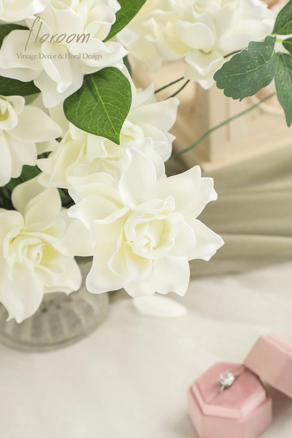 Artificial Gardenia Flowers - 2.7" Ivory Foam Faux Flowers (25 Pieces) with Stems for DIY Wedding Bouquets, Bridal Showers, Centerpieces, Floral Arrangements, and Home Decor