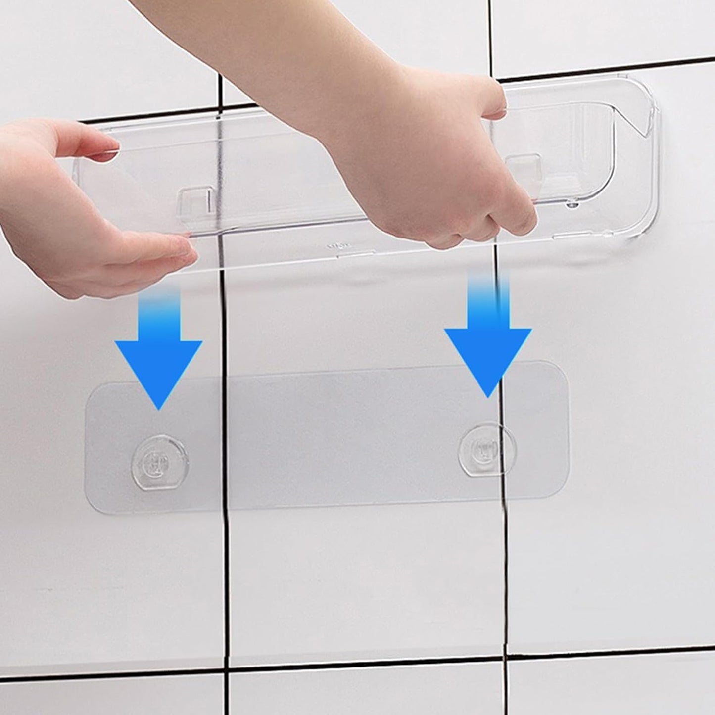 2 Pack Shower Caddy Adhesive for Replacement, Strong and Durable Adhesive Shelf, No Drilling Hang Walls Adhesive Bathroom Shelves(For Long and Big Shelf 10.5 * 2.8 Inch