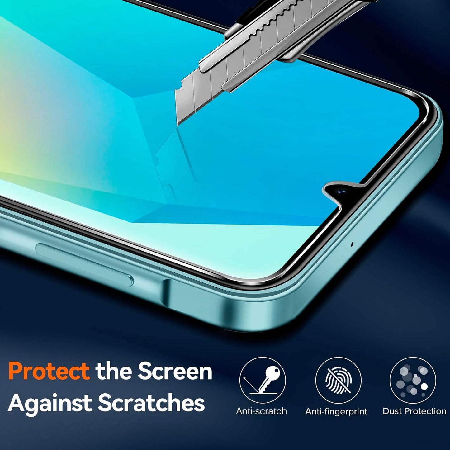 3-In-1 Clear Case for Samsung Galaxy A16 5G with 2 Pack Tempered Glass Screen Protector, [Military Grade Protection] Thin Slim Phone Cover Hard Back [Anti-Scratch] [Non-Yellowing]-Clear