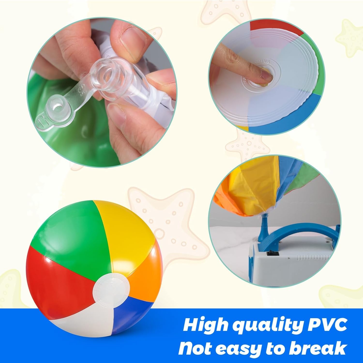 2PCS Large Beach Balls, 42Inche Inflatable Pool Balls Toys for Summer Pool Beach Party