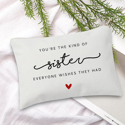 Sister Makeup Bag Gift, Sister Birthday Gift, Gift for Her, Sister Makeup Bag, Friendship Gift, Bestie Toiletry Bag, Graduation Gift for Sister, Travel Pouches