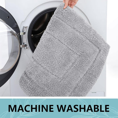 Bathroom Rugs, 24" X 20", Soft and Absorbent Microfiber Bath Rugs, Non-Slip Shaggy Shower Carpet, Machine Wash Dry Bath Mats for Bathroom Floor, Tub and Shower, Grey