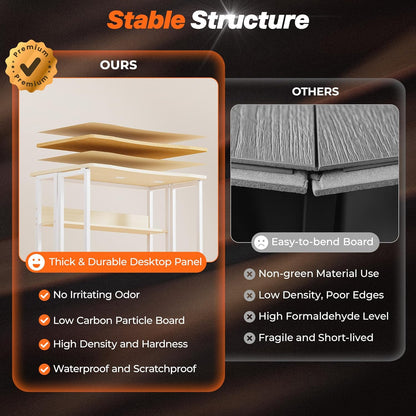 Folding Desk with Storage Shelf - 31.5 Inch Compact Computer Table for Small Spaces, Space-Saving Sofa Table, Writing and Office Use, Easy to Fold, Oak Finish