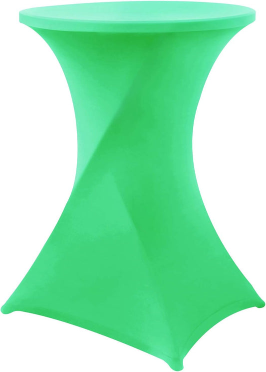 Grass Green Cocktail Table Covers Stretch Spandex Cocktail Table Cover Cloth for Wedding (30"-32" Diameter X 42" Height,1Pc)