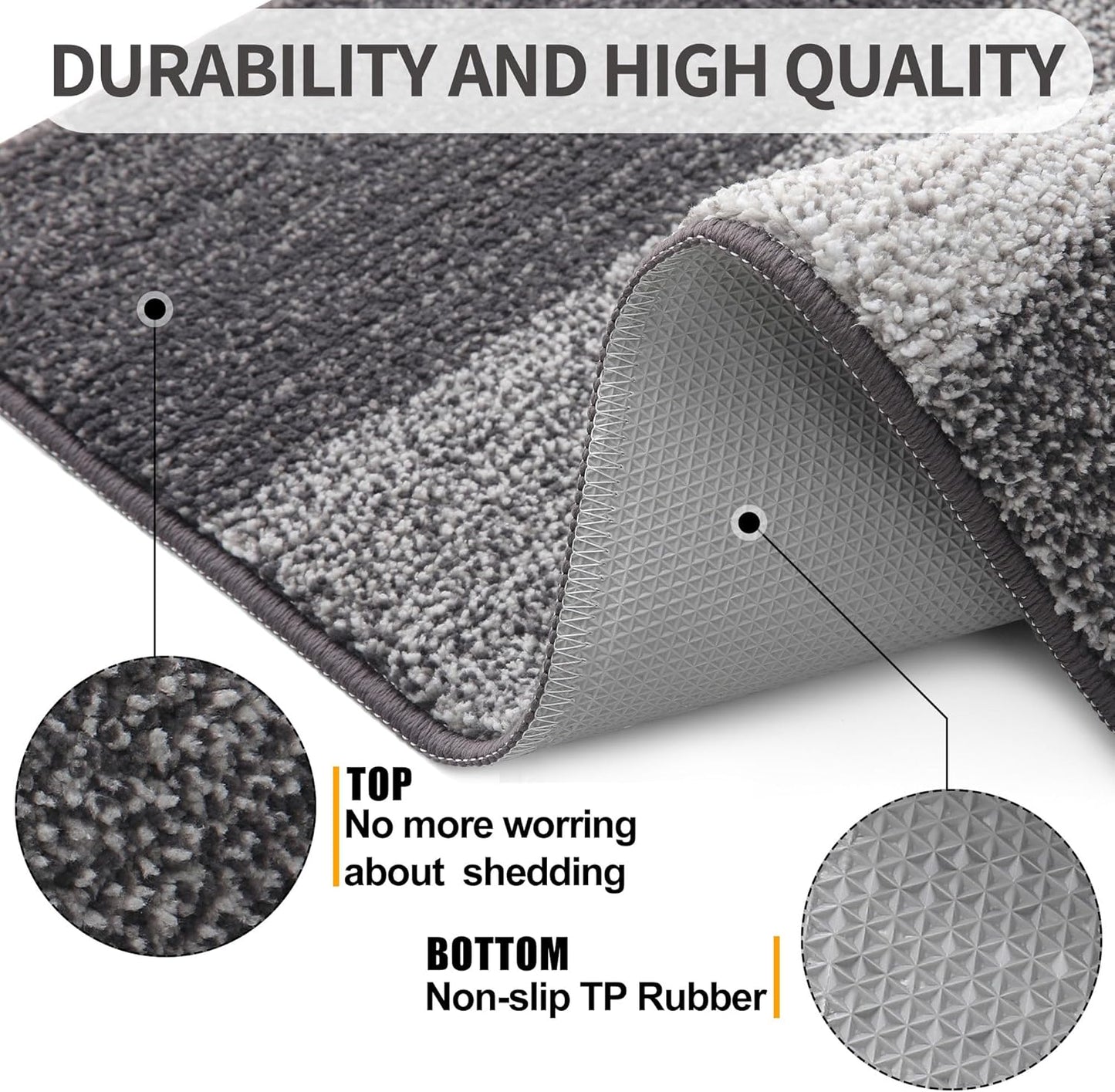Indoor Outdoor Door Mat, 32X20 Non-Slip Absorbent Dirt Trapper, Low-Profile Washable inside Entrance Front Floor Mat, Sturdy Soft Entry Doormats for Entryway, Grey