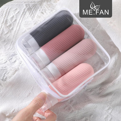 Travel Bottles for Toiletries, TSA Approved 3Oz Silicone Journey Size Containers, Portable Split Bottle for Conditioner, Shampoo, Lotion- 4 Pack Pink