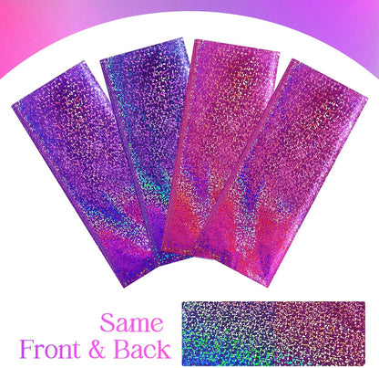 Holographic Tablecloth in Pink, Purple, Blue, and Fuchsia Red - 40" x 108" - Iridescent Plastic Table Decor for Valentine's Day, Birthday Parties, Halloween, and Bachelorette Celebrations